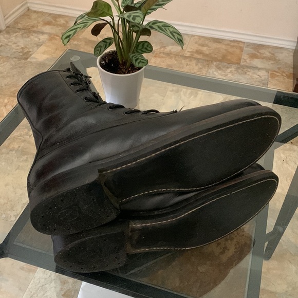 ARMORED US MILITARY BLACK LEATHER BOOTS MEN'S SIZE US 9D VINTAGE 4/70 VIETNAM - Picture 13 of 15